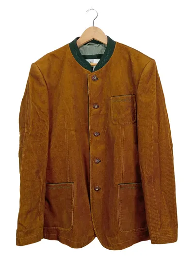 Hochland Trachtenjacke Herren Braun Strukturmuster Gr. 52 XL Baumwolle