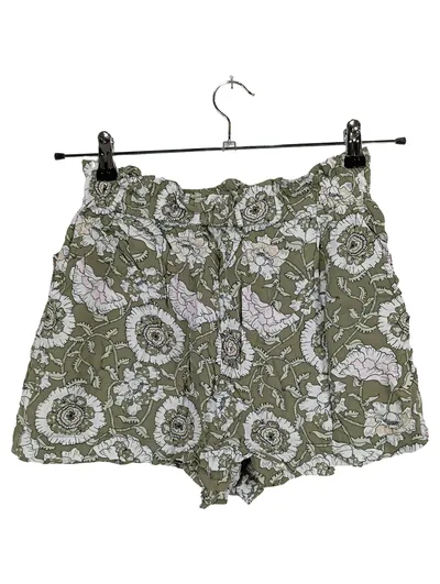 BROADWAY COLLECTION Damen Shorts Blumenmuster Mehrfarbig Gr. S Casual Raffungen