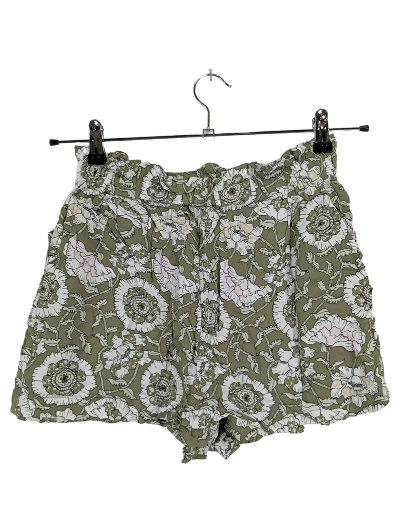 BROADWAY COLLECTION Damen Shorts Blumenmuster Mehrfarbig Gr. S Casual Raffungen 1