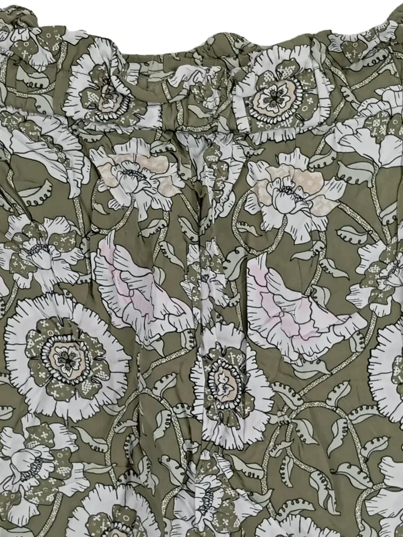 BROADWAY COLLECTION Damen Shorts Blumenmuster Mehrfarbig Gr. S Casual Raffungen 3