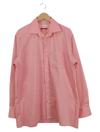 Marvelis Business Hemd Herren Rosa Gr. 48/M Langarm Uni Baumwolle
