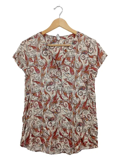 Soyaconcept Damen Bluse Paisley Kurzarm Mehrfarbig Gr. M 38 Viskose