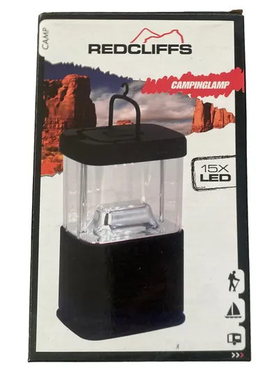Redcliffs 15X LED Laterne Outdoor Campinglampe Kunststoff Schwarz 18x11cm