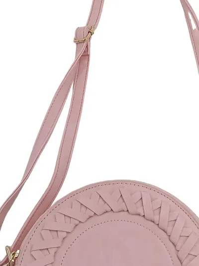 JOSEKO Damen Umhängetasche Rosa Rund mit Quasten Feminin Schultertasche