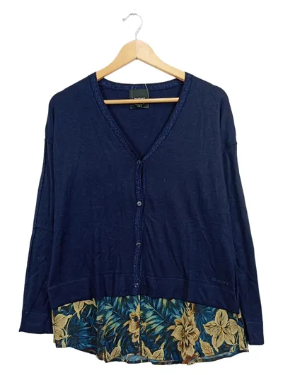 Desigual Damen Strickjacke Blumenmuster Mehrfarbig Gr. 40/L