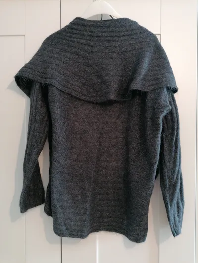 EDC Damen Strick Poncho Grau Gr. 42/XL Casual Alpaka Wolle