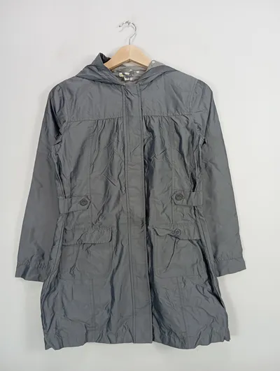 Vertbaudet Kinder Regenjacke mit Kapuze Grau Gr. 152 Praktisch