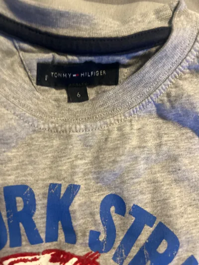 Tommy Hilfiger Kinder T-Shirt Gr. 116 New York Stripes Tiger Grau