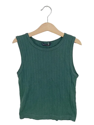 Brandy Melville Damen Top Rippstrick Gr. 38 M Grün Casual