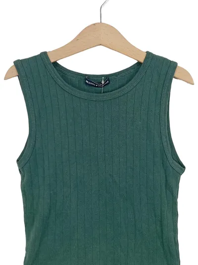 Brandy Melville Damen Top Rippstrick Gr. 38 M Grün Casual