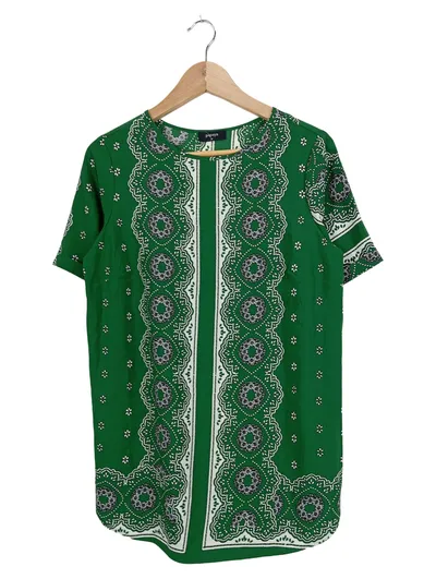Papaya Damen Freizeitkleid Gr. 36/S Grün Gemustert Casual Kurzarm