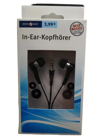 IDEENWELT In-Ear-Kopfhörer Schwarz Kabelgebunden Headset Ohrhörer Neu