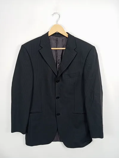 Roy Robson Herren Anzug Business Gestreift Schwarz Gr. 48