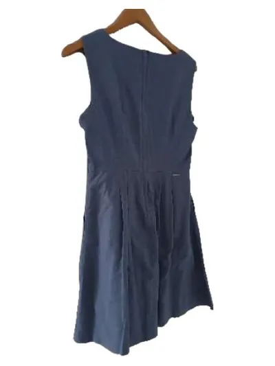 ORSAY Damen Kleid A-Linie Gr. 38 Blau Baumwolle ärmellos Sommer