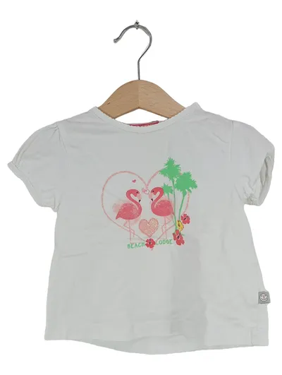 Liegelind T-Shirt Mädchen Gr. 74 Weiß Flamingos Tiermotive Charmant