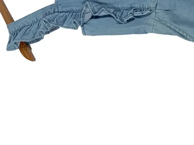 mng Kinder Jeanskleid Latzkleid Gr. 152 Blau Casual mit Rüschen