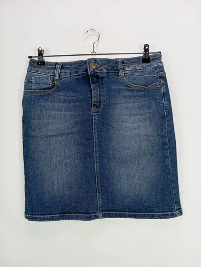 PECKOTT Jeansrock Damen Gr. 38 Blau Casual Midirock Baumwolle