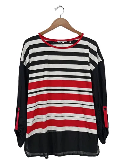 Steilmann Damen Langarmshirt Streifen Mehrfarbig Viskose Gr. 42/XL