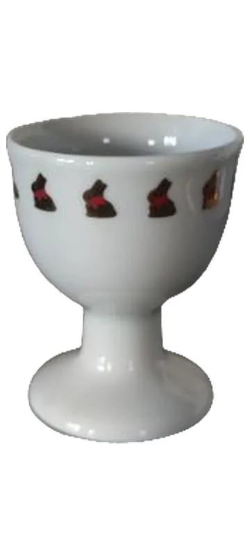 Lindt Eierbecher Porzellan Osterhase weiß charmant Tiermotiv 7cm