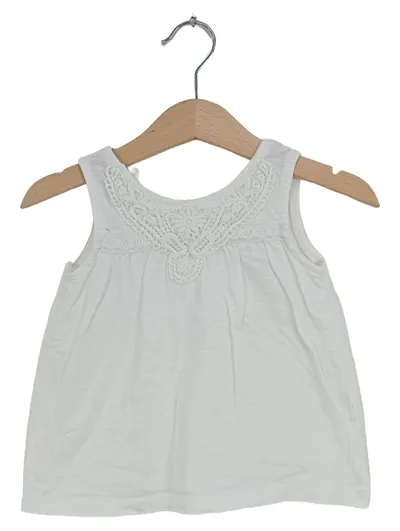 Fagottino Mädchen Top Shirt Gr. 86 Weiß Casual Häkelei