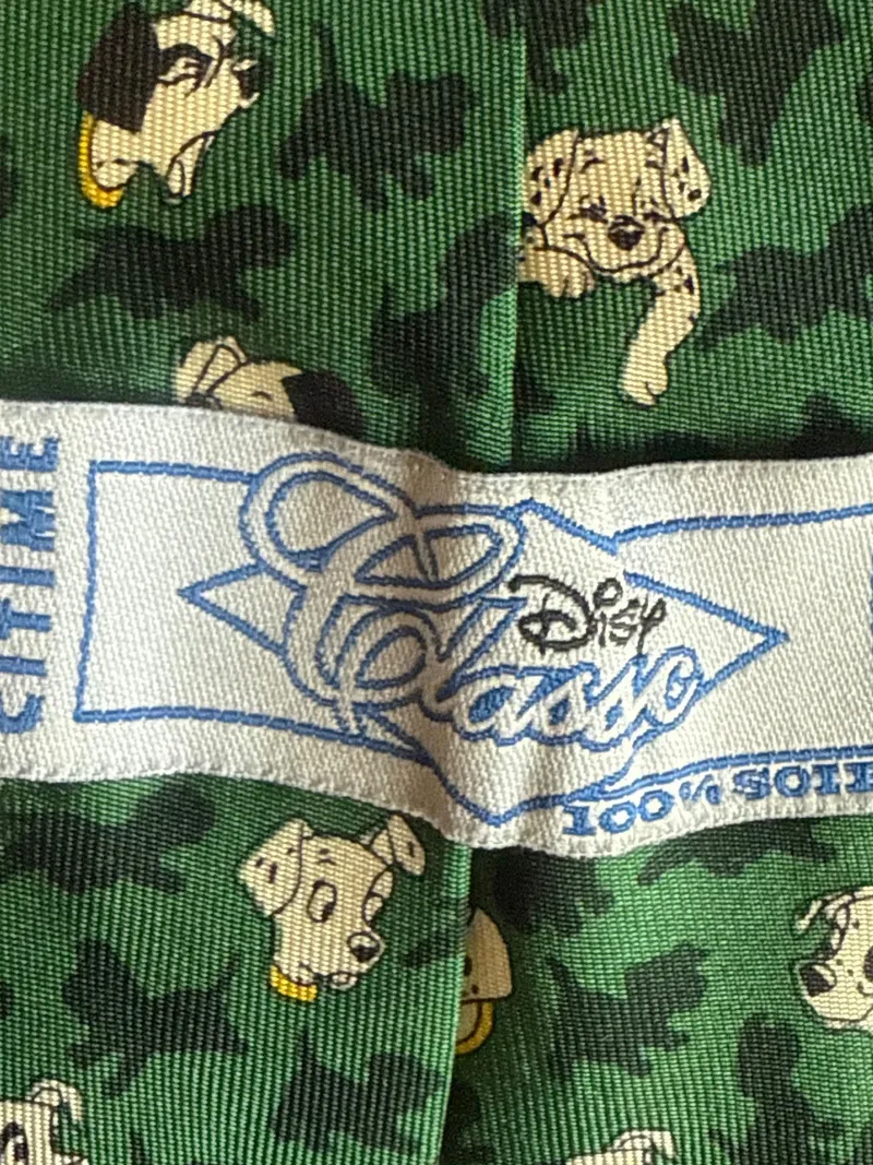 Disney Classic Krawatte 101 Dalmatiner Seide Grün Herren Made in Italy 3