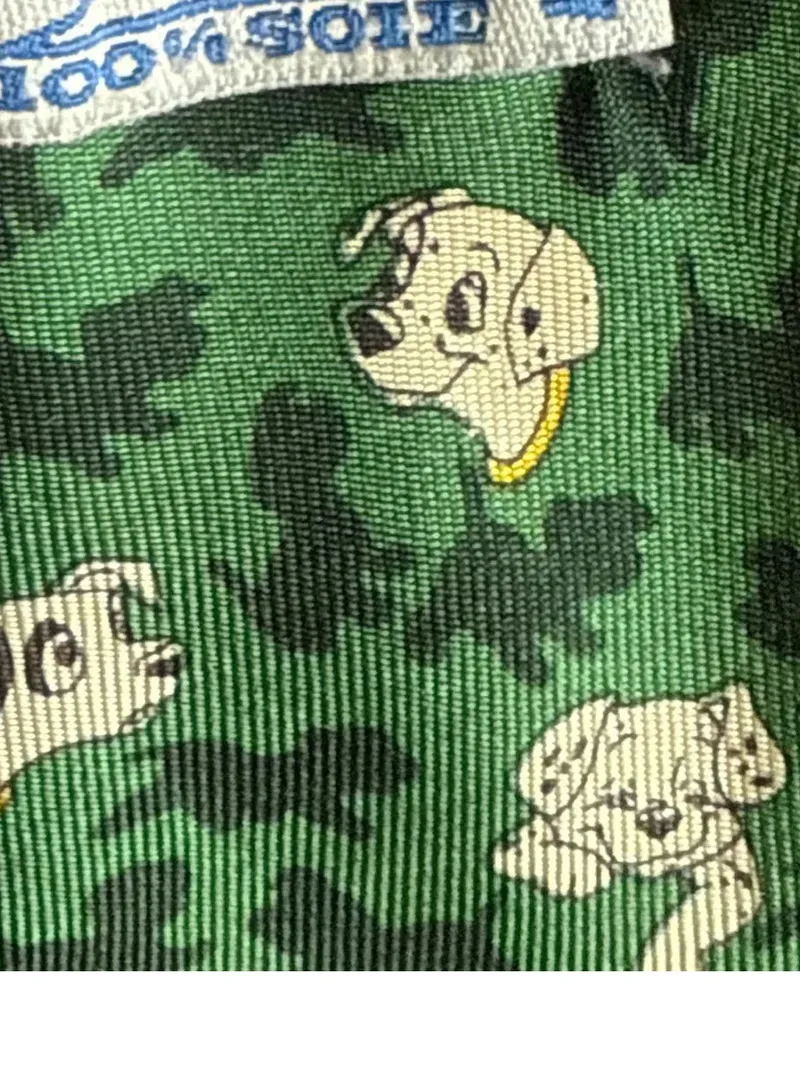 Disney Classic Krawatte 101 Dalmatiner Seide Grün Herren Made in Italy 4
