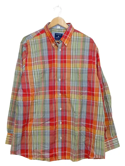 Babista Herren Karohemd Langarm Gr. 41/42 Mehrfarbig Baumwolle Casual