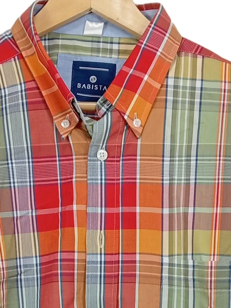 Babista Herren Karohemd Langarm Gr. 41/42 Mehrfarbig Baumwolle Casual 4