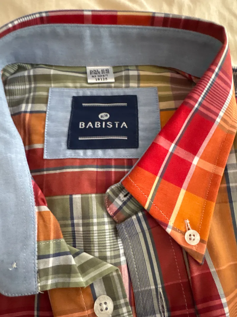 Babista Herren Karohemd Langarm Gr. 41/42 Mehrfarbig Baumwolle Casual 5