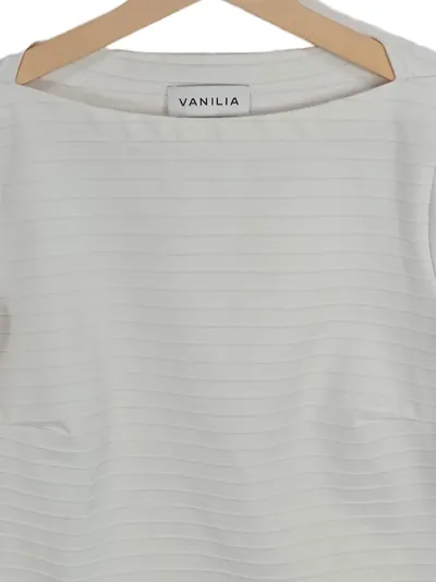 Vanilia Damen Bluse Gr. 40 L Weiß Modern Strukturmuster