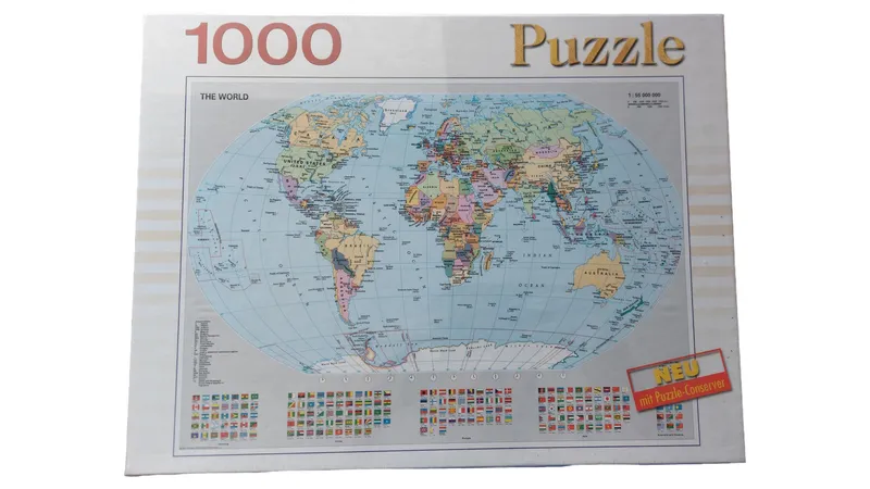 Bookmark Verlag 1000 Teile Puzzle Weltkarte The World mit Länderflaggen NEU 1