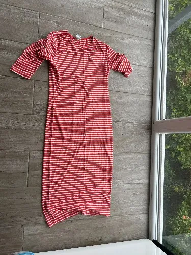 ICHI Damen Freizeitkleid gestreift Midikleid Mehrfarbig Gr. M