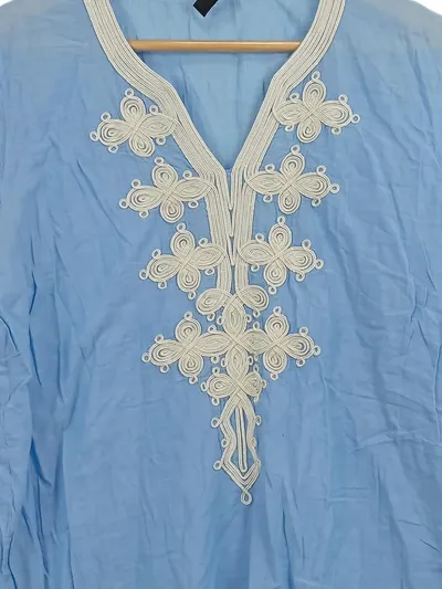 Steffen Schraut Damen Bluse Tunika 42/XL Blau Stickerei Bohemian