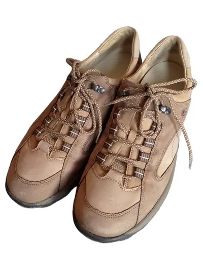 Waldläufer Herren Outdoorschuhe Luftpolster Gr. 41 Beige Leder