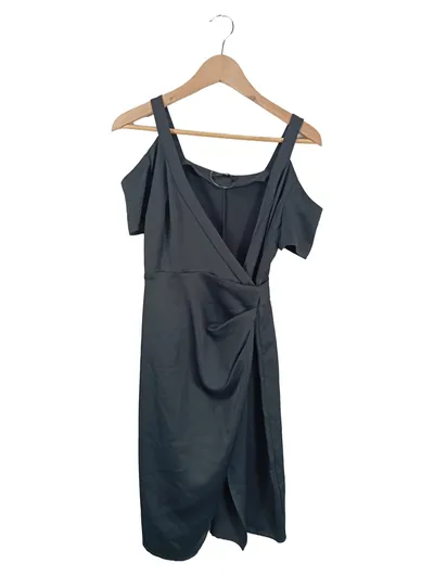 AllSaints Damen Sommerkleid Gr. 32/XXS Grau Elegant Cold Shoulder