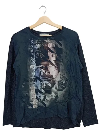 Betty & Co Damen Langarmshirt mit Print Gr. 38/M Grau Casual