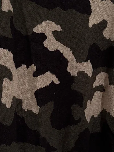 Danity Damen Strickjacke Camouflage Fransen Mehrfarbig Gr. 38/M Casual