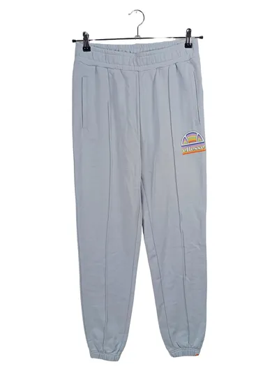 ellesse Damen Jogginghose L Grau Logo Print Baumwolle Freizeit Athleisure Gr. 40