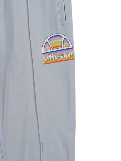 ellesse Damen Jogginghose L Grau Logo Print Baumwolle Freizeit Athleisure Gr. 40
