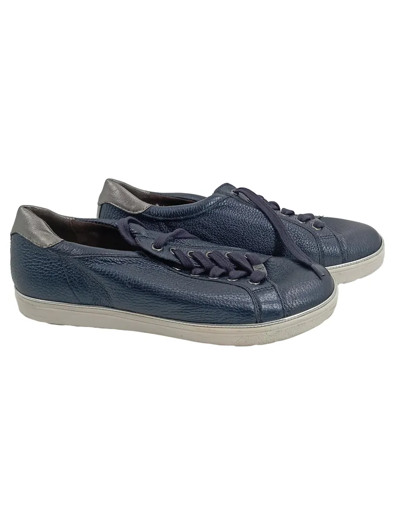 CAPRICE Damen Schnürschuhe Sneaker Gr. 39 Blau Casual Leder Optik 1