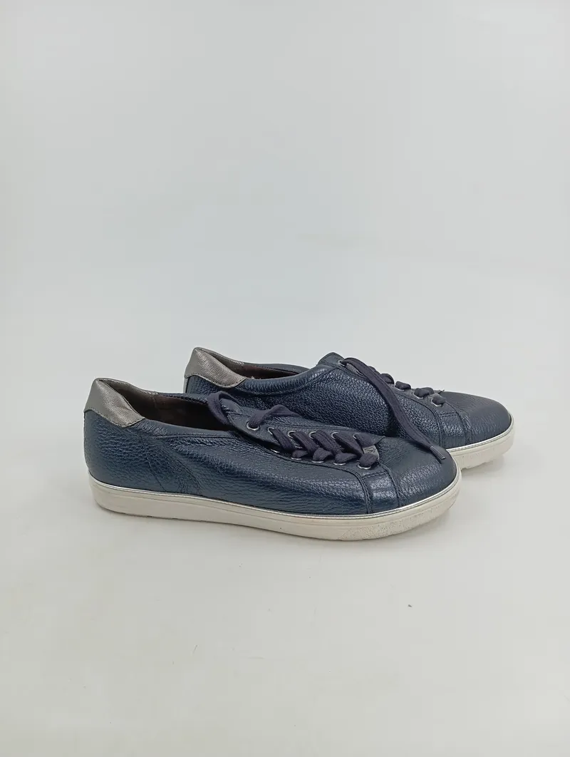 CAPRICE Damen Schnürschuhe Sneaker Gr. 39 Blau Casual Leder Optik 2