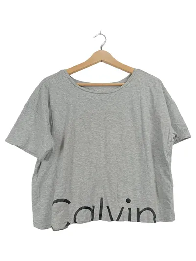 Calvin Klein Jeans Damen T-Shirt Grau 36/S Logo