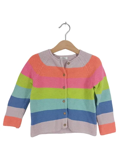 Next Mädchen Strickjacke Gr. 104 Bunt Gestreift Langarm Baumwolle Cardigan