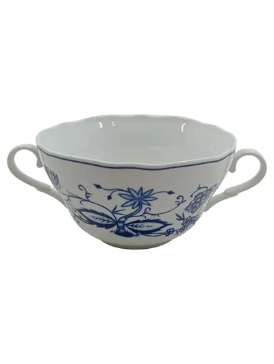 Triptis Zwiebelmuster Suppentasse Porzellan Weiß Blau 200ml
