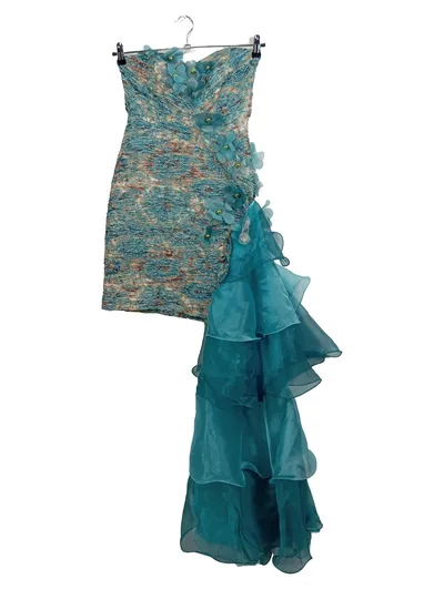 Paula Richi Abendkleid Damen Türkis Elegant Gr. 38/M Minikleid