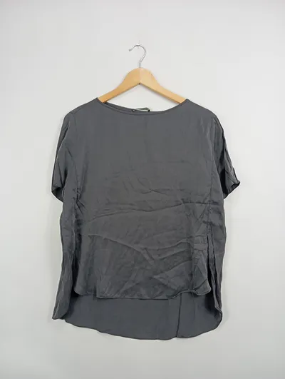 DRYKORN Mädchen Bluse Gr. 152 Grau Casual Kurzarm