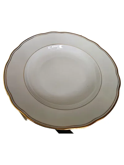 Bavaria Konfektschale Weiß Goldrand Klassisch Porzellan 24,5cm