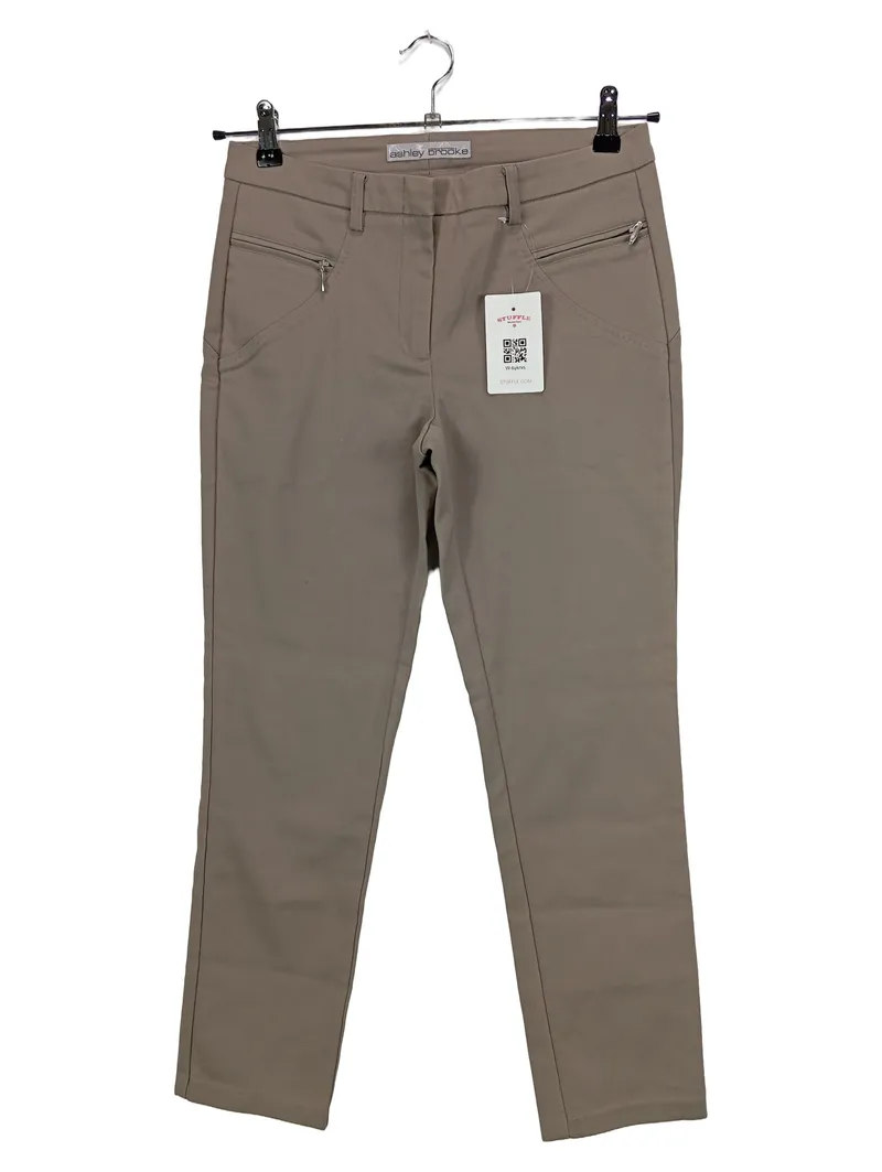 Ashley Brooke Damen Stoffhose Beige Gr. 36 Casual Baumwolle Uni 1