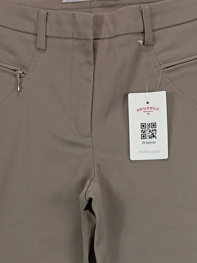 Ashley Brooke Damen Stoffhose Beige Gr. 36 Casual Baumwolle Uni