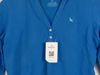Eddie Bauer Damen Poloshirt 36/S Blau Casual 3/4-Arm 2